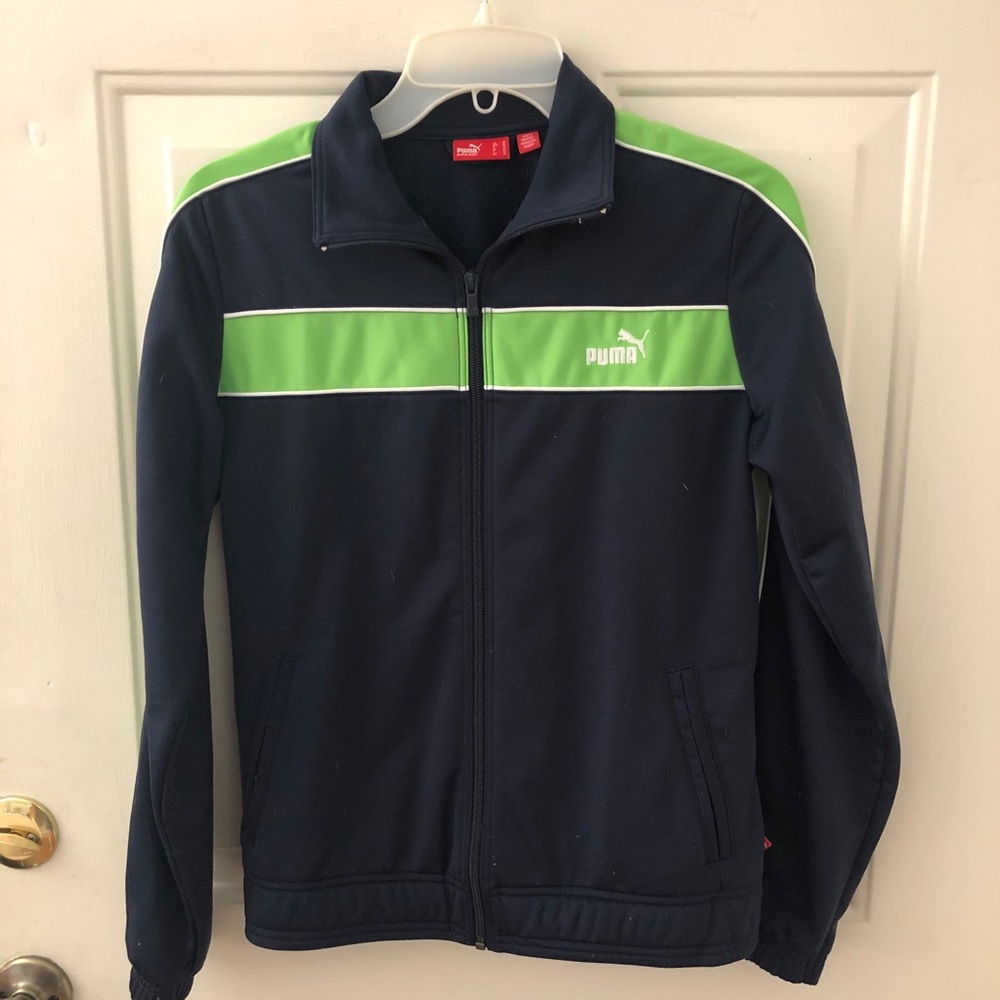 Puma Medium Navy Blue Zip Up Track Jacket